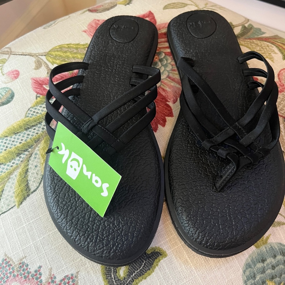 NWT Sanuk Yoga Salty Flip Flop Sandals Size 8